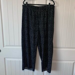 Black/White Polka-dot pants with front slit- size 3X